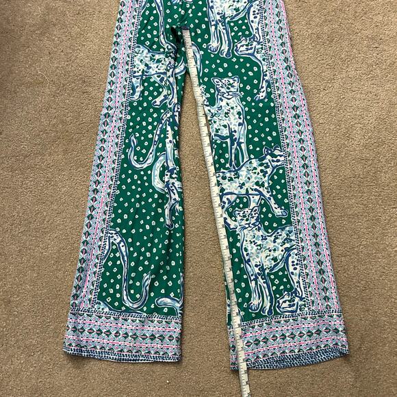 Lilly Pulitzer Coastal Emerald Isle On The Prowl Bal Harbor Palazzo Pants  XS - Picture 8 of 15